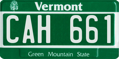 VT license plate CAH661