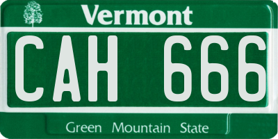 VT license plate CAH666
