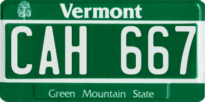 VT license plate CAH667