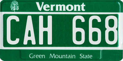 VT license plate CAH668