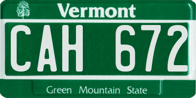 VT license plate CAH672