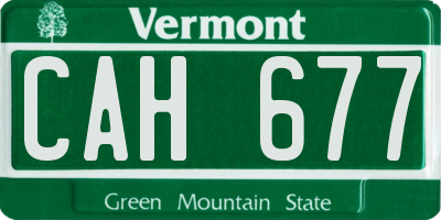VT license plate CAH677
