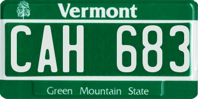 VT license plate CAH683