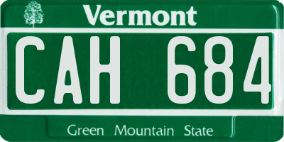 VT license plate CAH684