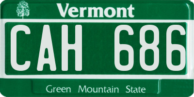 VT license plate CAH686