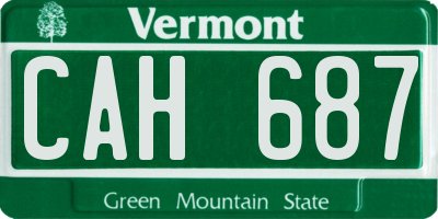 VT license plate CAH687