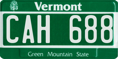 VT license plate CAH688