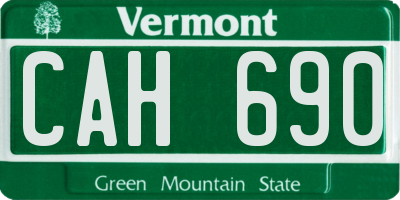 VT license plate CAH690