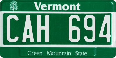 VT license plate CAH694