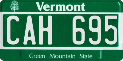 VT license plate CAH695