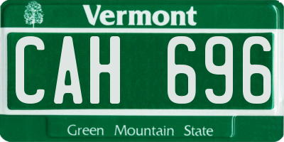 VT license plate CAH696
