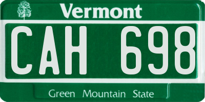 VT license plate CAH698