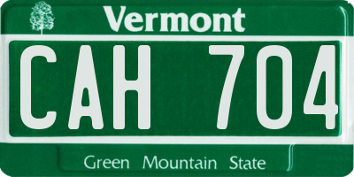 VT license plate CAH704