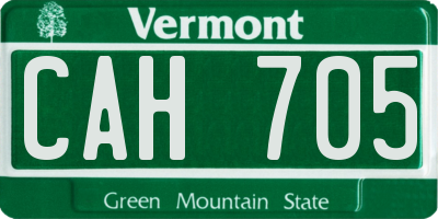 VT license plate CAH705