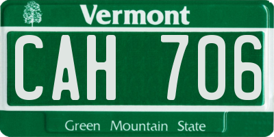 VT license plate CAH706