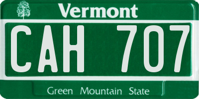 VT license plate CAH707