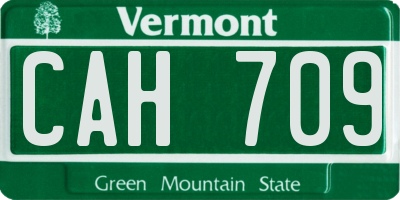 VT license plate CAH709