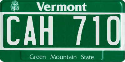 VT license plate CAH710