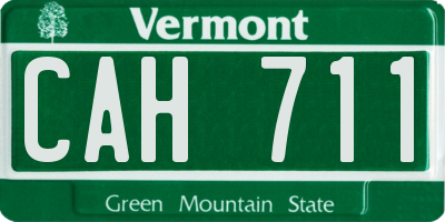 VT license plate CAH711