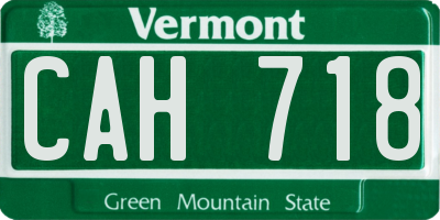 VT license plate CAH718
