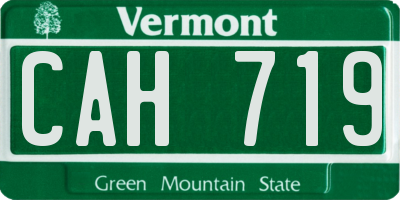 VT license plate CAH719