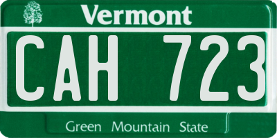 VT license plate CAH723