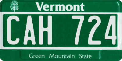 VT license plate CAH724