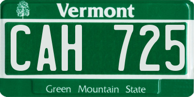 VT license plate CAH725