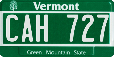 VT license plate CAH727