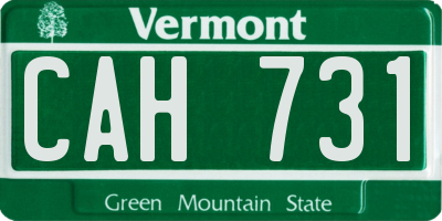 VT license plate CAH731
