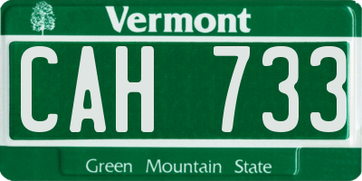 VT license plate CAH733