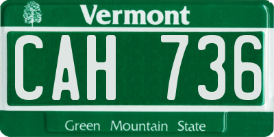 VT license plate CAH736