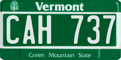 VT license plate CAH737