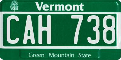 VT license plate CAH738