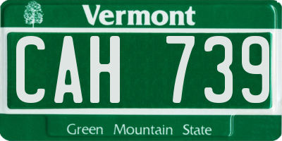 VT license plate CAH739