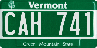 VT license plate CAH741