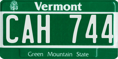 VT license plate CAH744