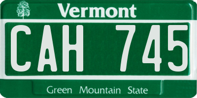 VT license plate CAH745