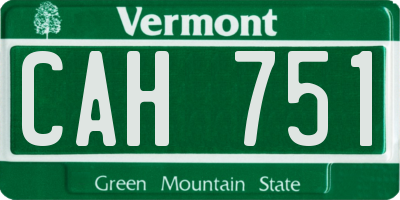 VT license plate CAH751