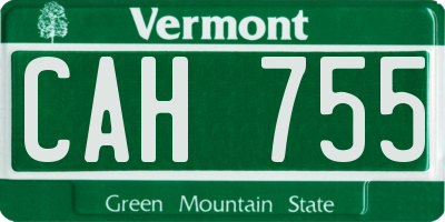VT license plate CAH755