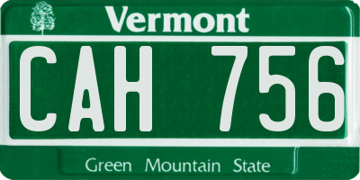 VT license plate CAH756