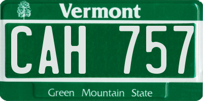 VT license plate CAH757