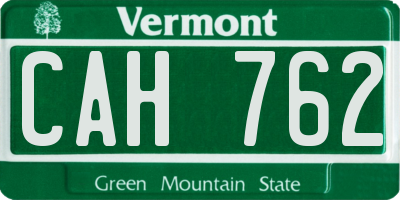 VT license plate CAH762