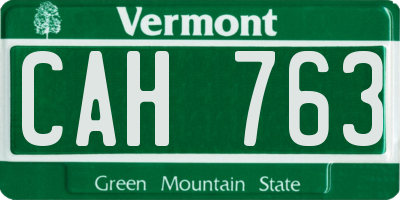 VT license plate CAH763