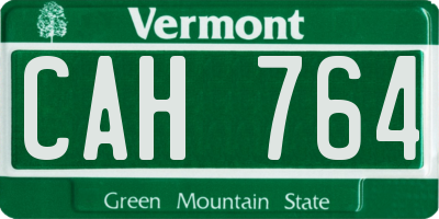 VT license plate CAH764