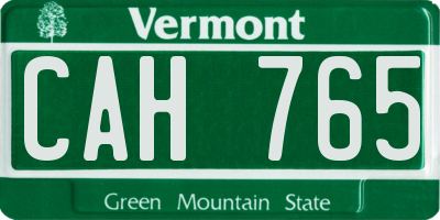 VT license plate CAH765