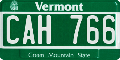 VT license plate CAH766