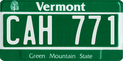 VT license plate CAH771