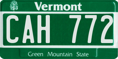 VT license plate CAH772
