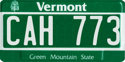 VT license plate CAH773